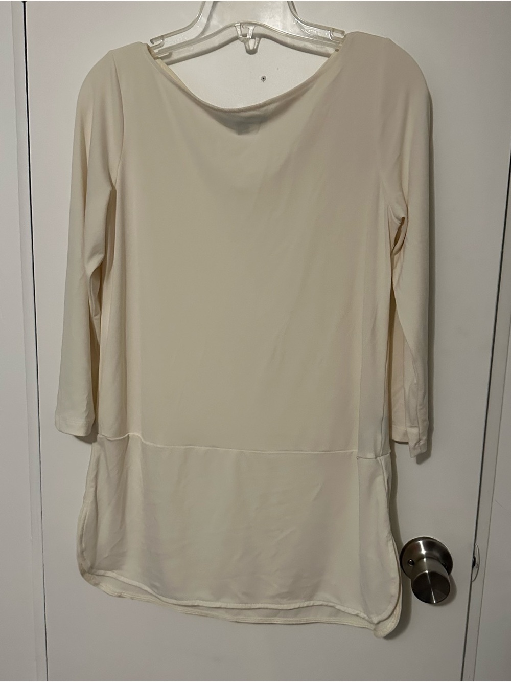 Ralph Lauren Cream 3/4-Sleeve Tunic Top Small